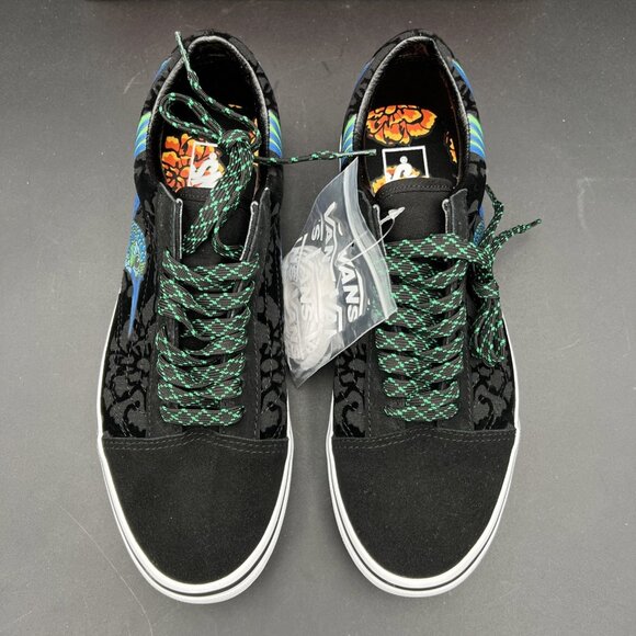 Vans Old Skool Dia de los Muertos Hummingbird Skate Shoe M9 W10.5 Black Blue NEW - Picture 4 of 16